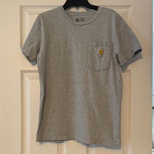 Carhartt Gray Short Sleeve Pocket Tee with Logo Patch